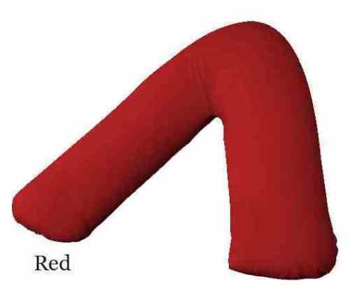 Hollowfiber V Shaped Pillow with Polycotton Pillow Case for Head Neck Support - Arlinens