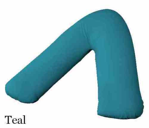 Hollowfiber V Shaped Pillow with Polycotton Pillow Case for Head Neck Support - Arlinens