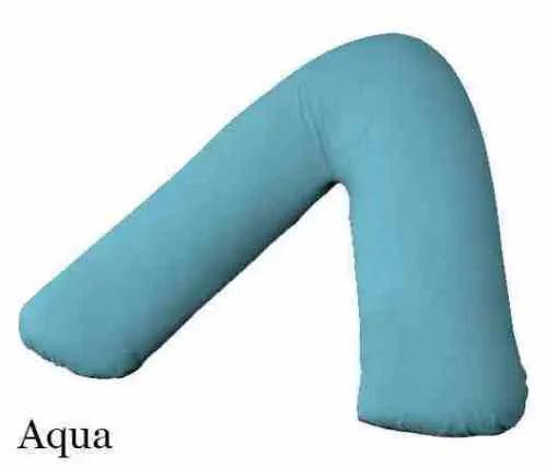 Hollowfiber V Shaped Pillow with Polycotton Pillow Case for Head Neck Support - Arlinens