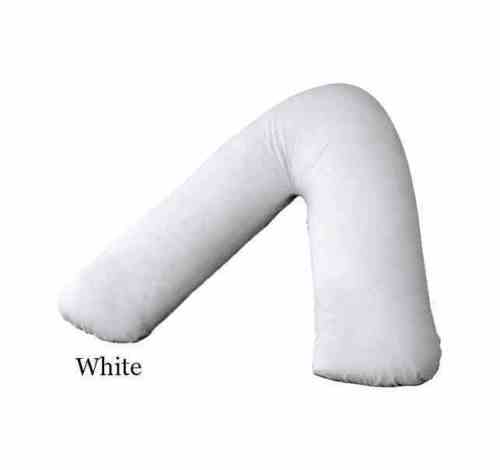 Hollowfiber V Shaped Pillow with Polycotton Pillow Case for Head Neck Support - Arlinens