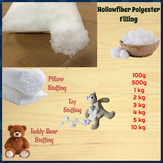 Pure Virgin Hollow Fibre Polyester Filling SoftToy Teddy Pillow Cushion stuffing