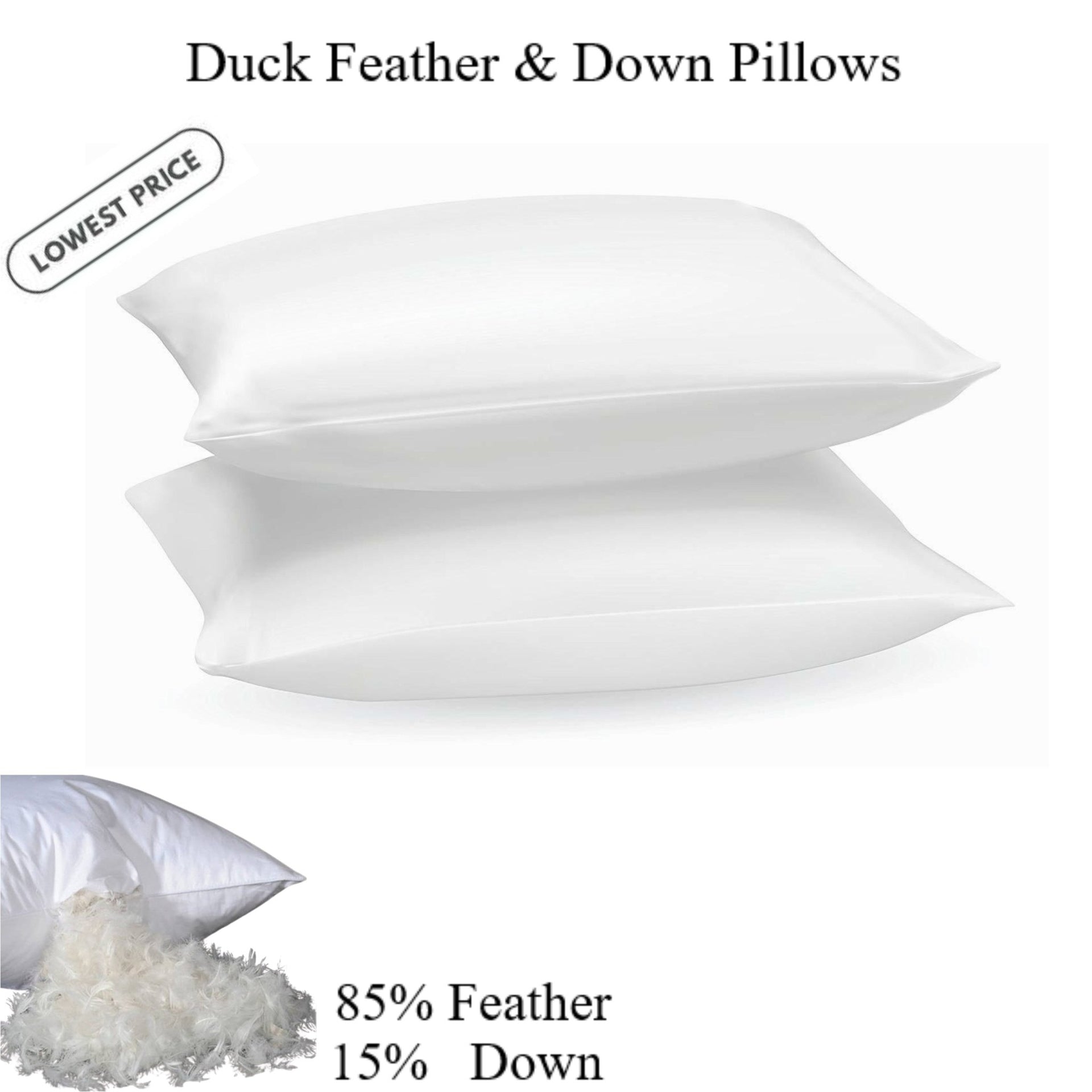 luxury duck feather Down Pillow Deep Sleep Extra Filling Pack