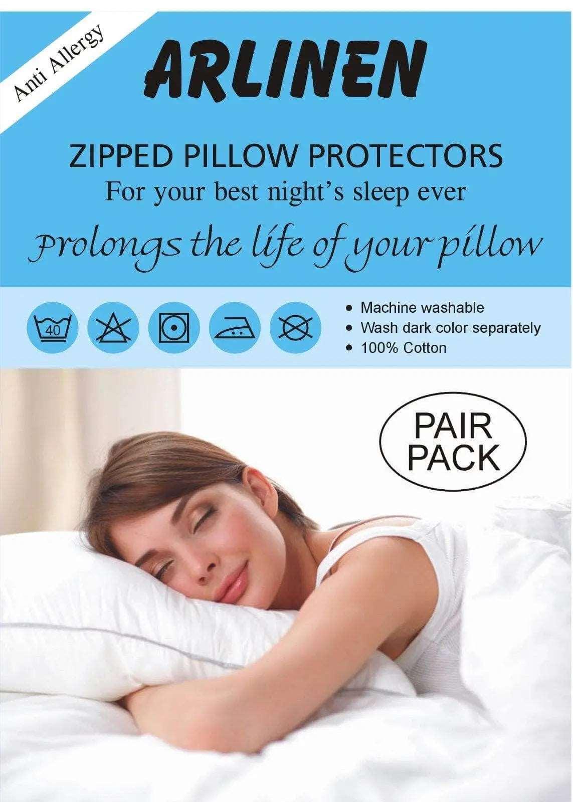 Pair of Cotton CoverZipped White Protector 