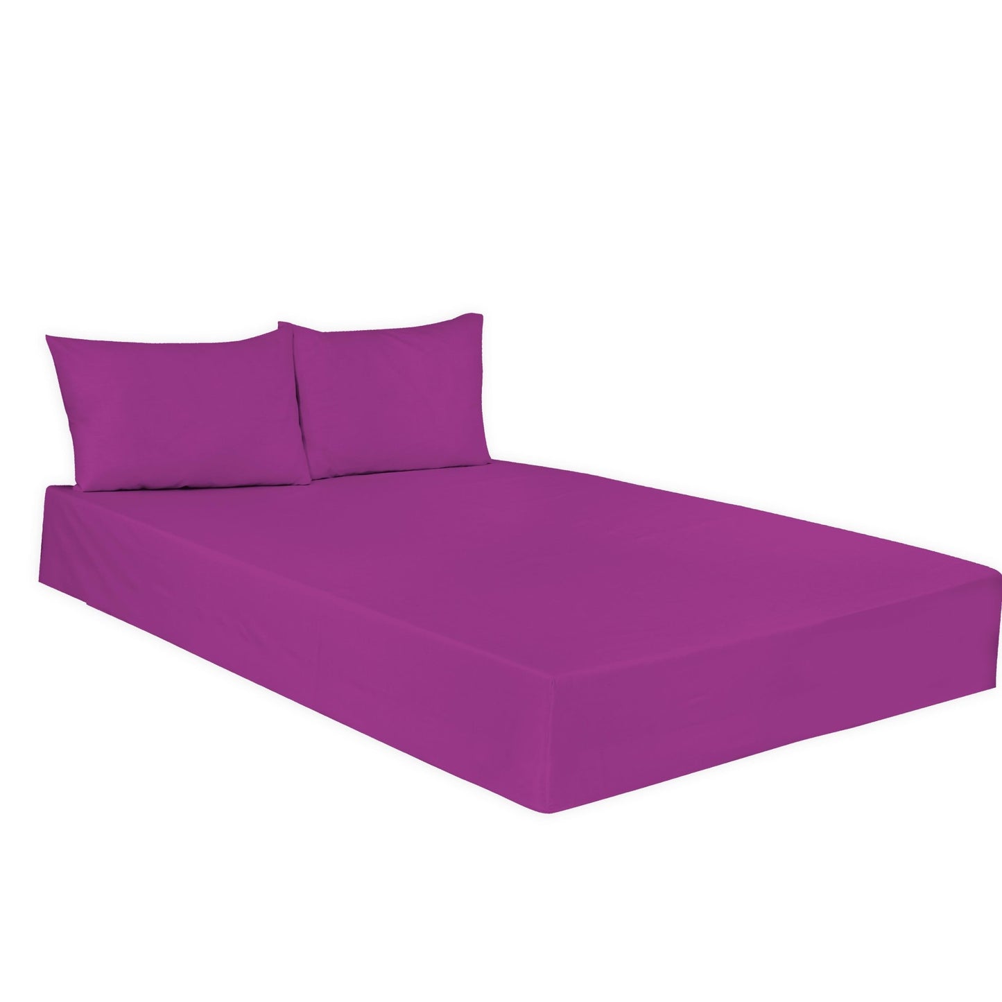 Plain Dyed Polycotton Fitted Sheets Single Double King Super King Pillowcases - Arlinens