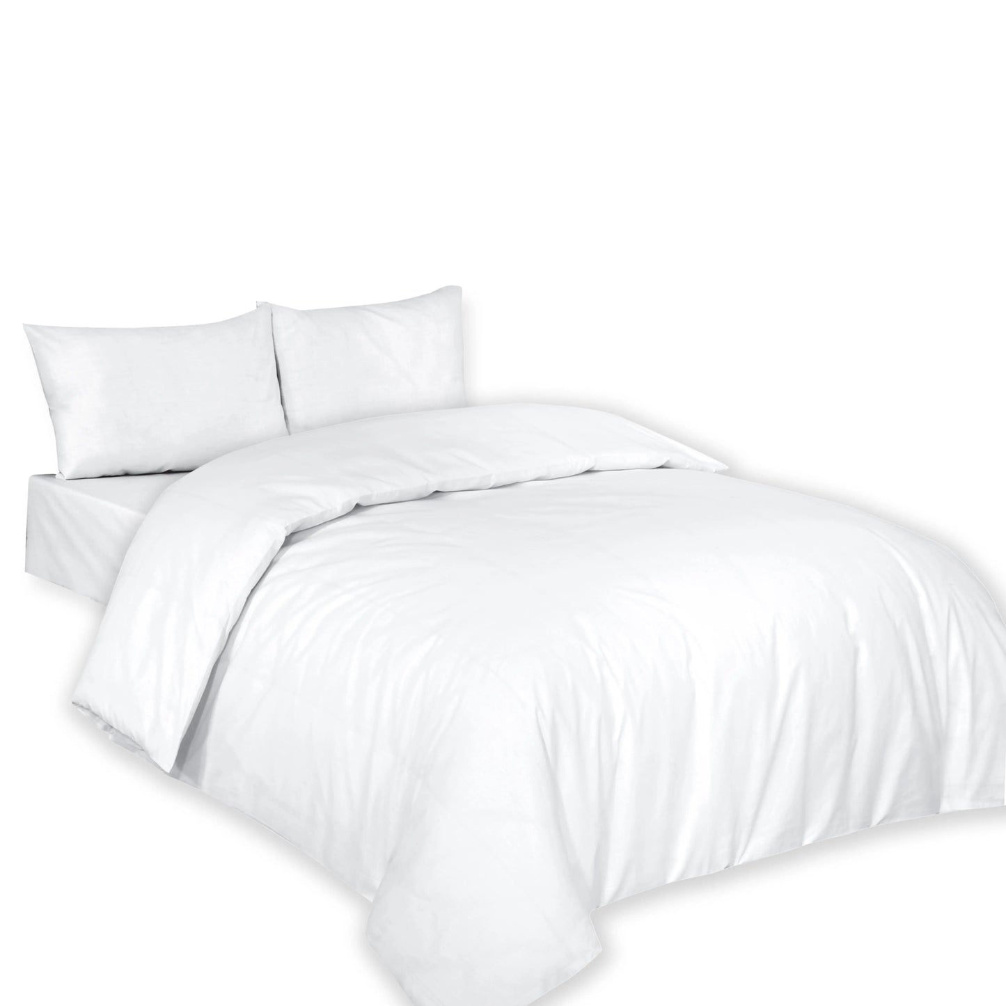 Polycotton Plain Dyed Duvet Cover with Matching Pillowcases Bedding Set All Size - Arlinens