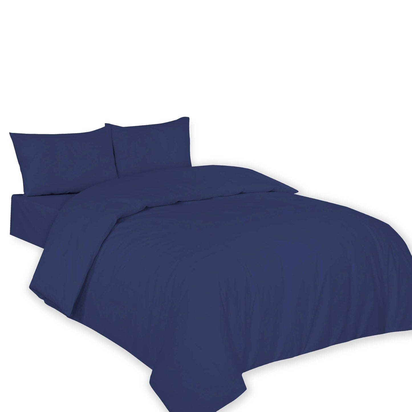 Polycotton Plain Dyed Duvet Cover with Matching Pillowcases Bedding Set All Size - Arlinens