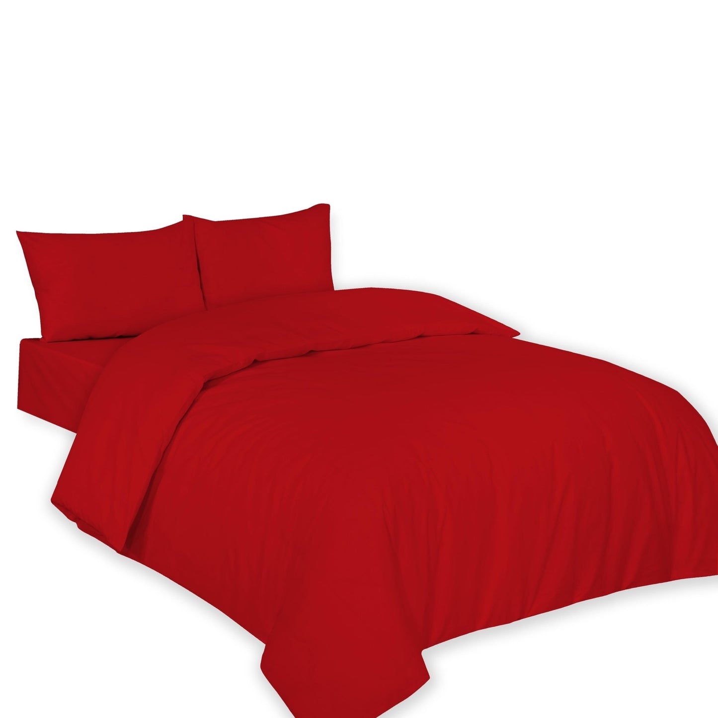 Polycotton Plain Dyed Duvet Cover with Matching Pillowcases Bedding Set All Size - Arlinens