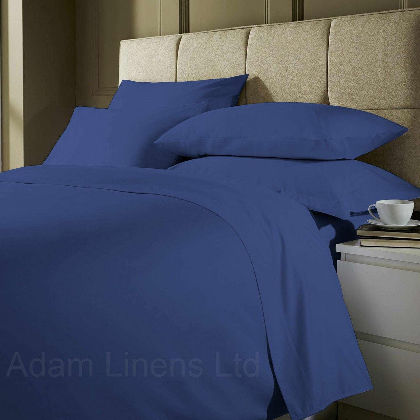 Polycotton Plain Dyed Duvet Cover with Matching Pillowcases Bedding Set All Size - Arlinens