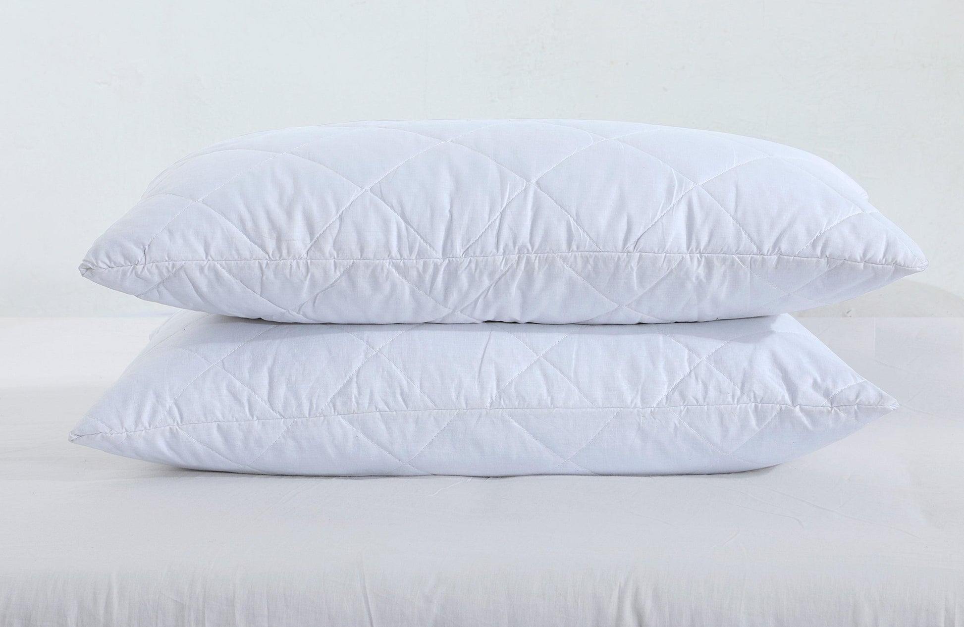 Quilted Pillow Protectors Polycotton Zipped Entry 