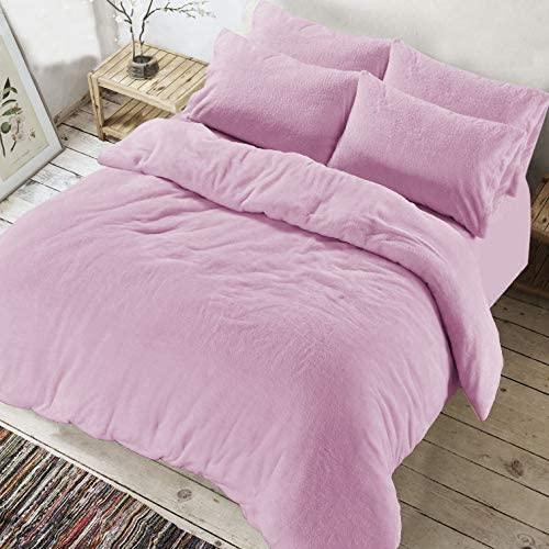 Teddy Bear Fleece Duvet Bedding Set with Pillow Cases 