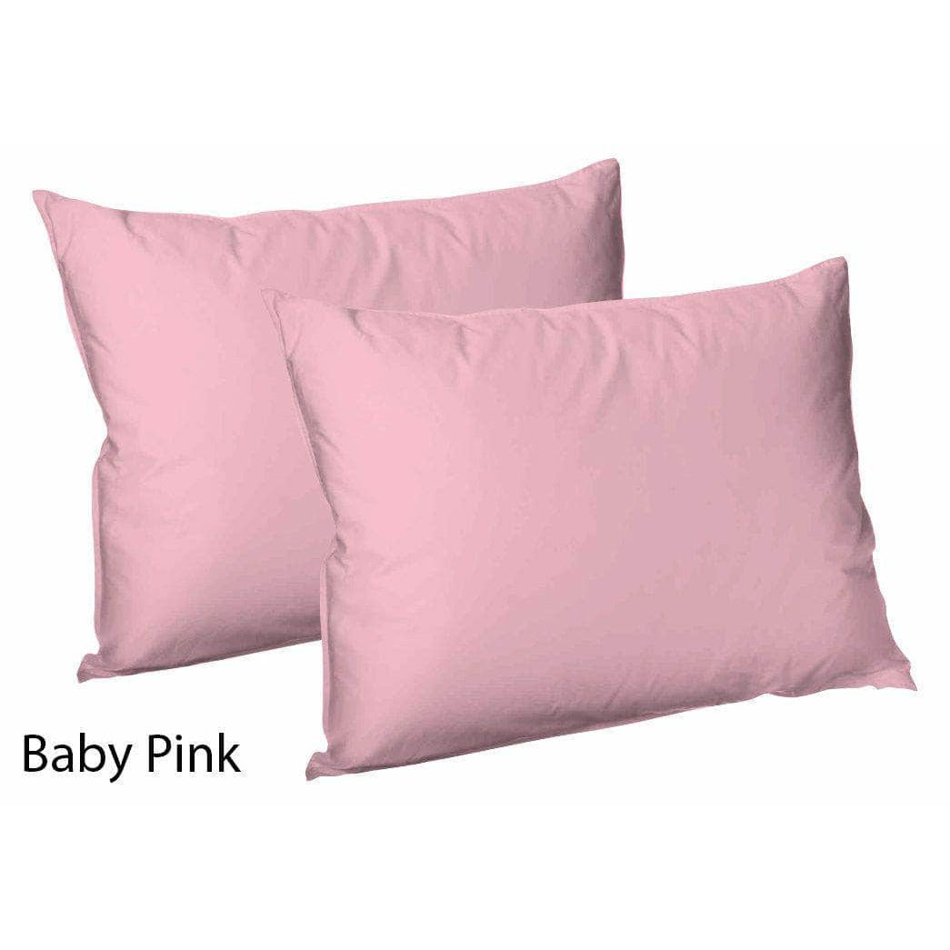 2X Polycotton Plain Dyed pillow cases